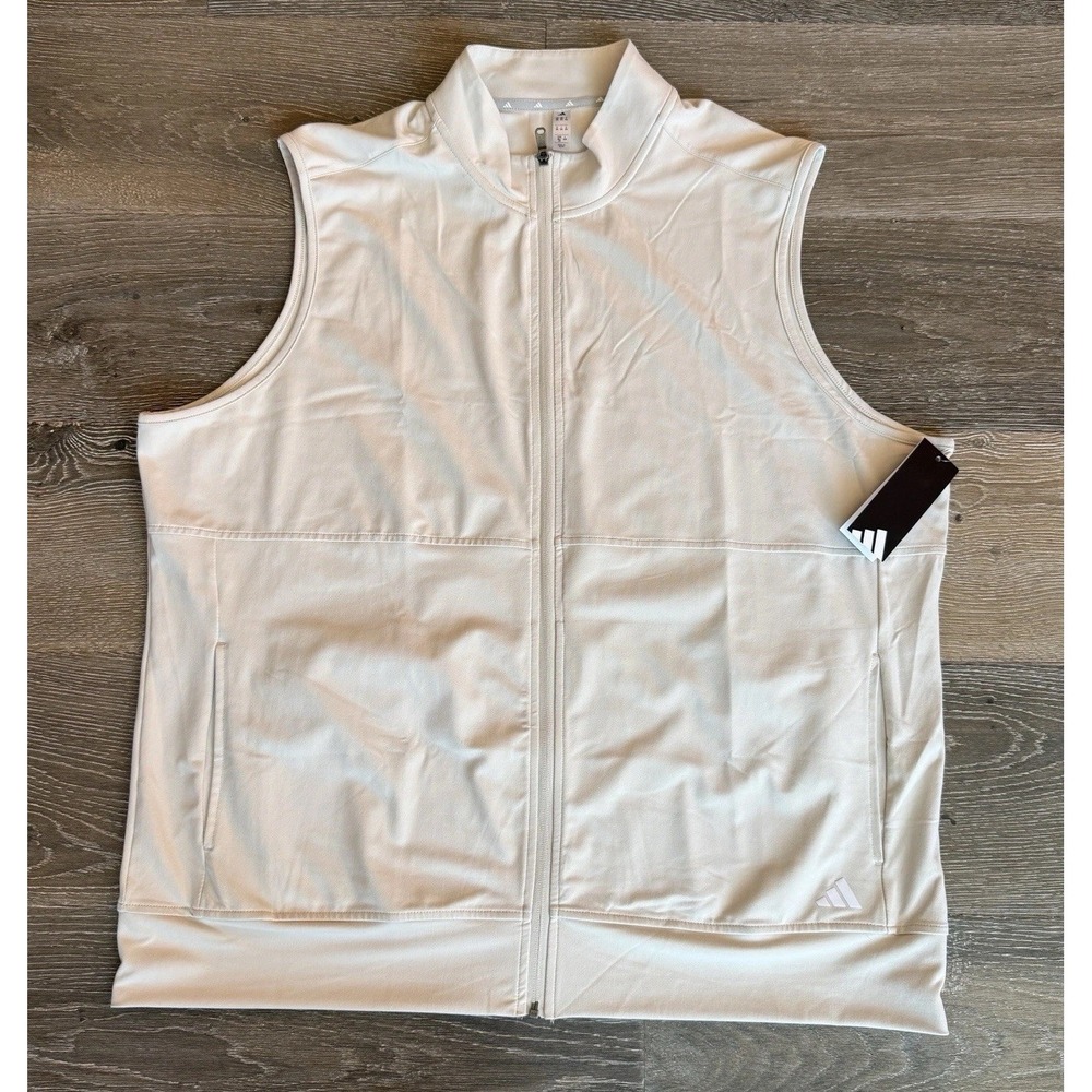 Adidas‎ Ultimate365 Tour Golf Vest Full-Zip Off White Men's Size 2XL ADVR0982
